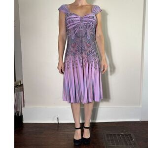 Vintage Y2K Bohemian MADE IN USA Purple Dress Size Small